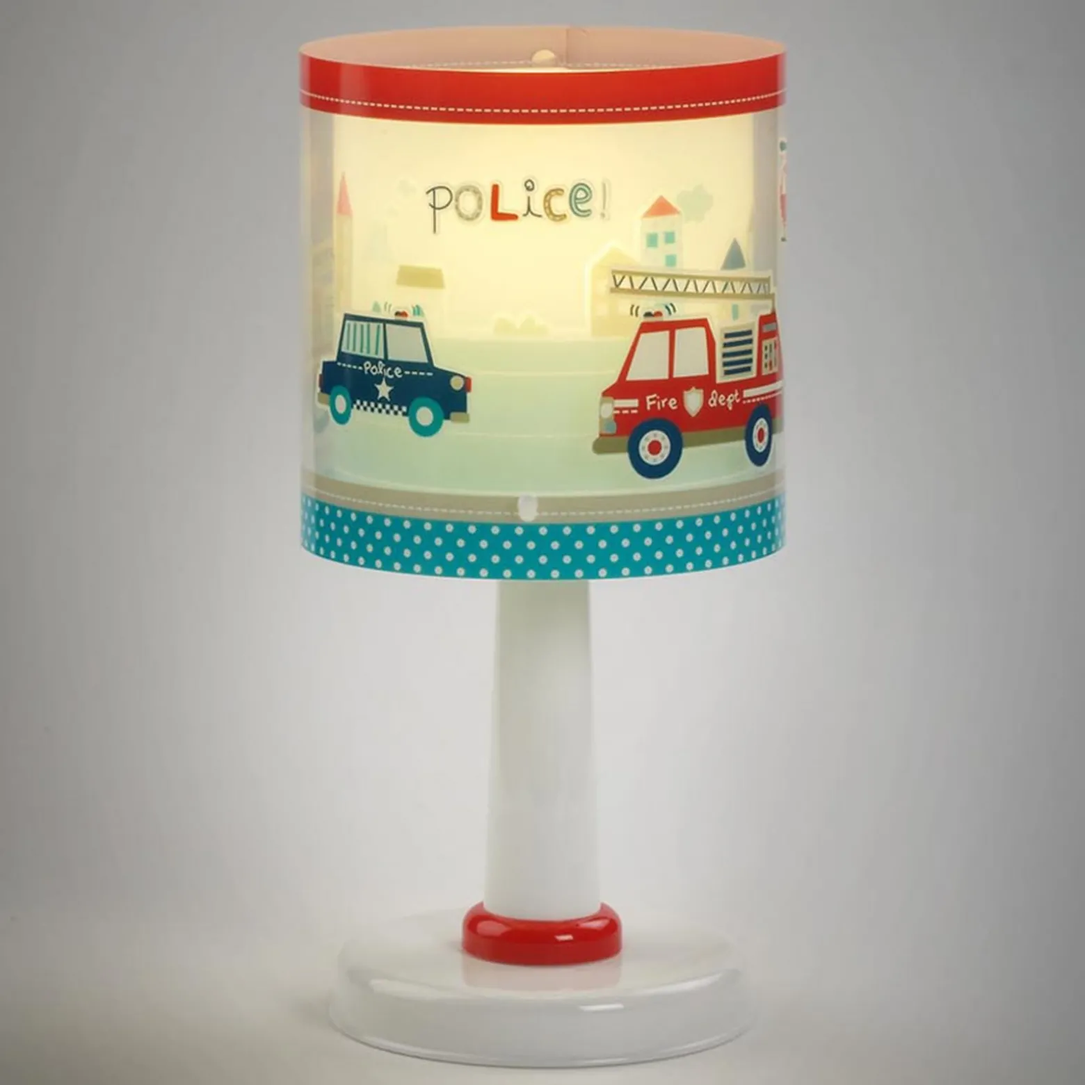 Kinder-Tischleuchte Police, G4, Ø 15 cm