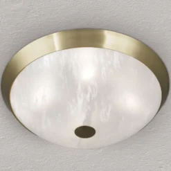 Klassische Deckenlampe Jaya mit Glasschirm, 42 cm