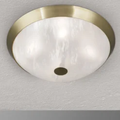Klassische Deckenlampe Jaya mit Glasschirm, 42 cm