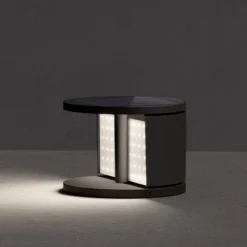 KLEWE LED-Solar-Gartenleuchte SWING, anthrazit, Ø 20 cm IP65