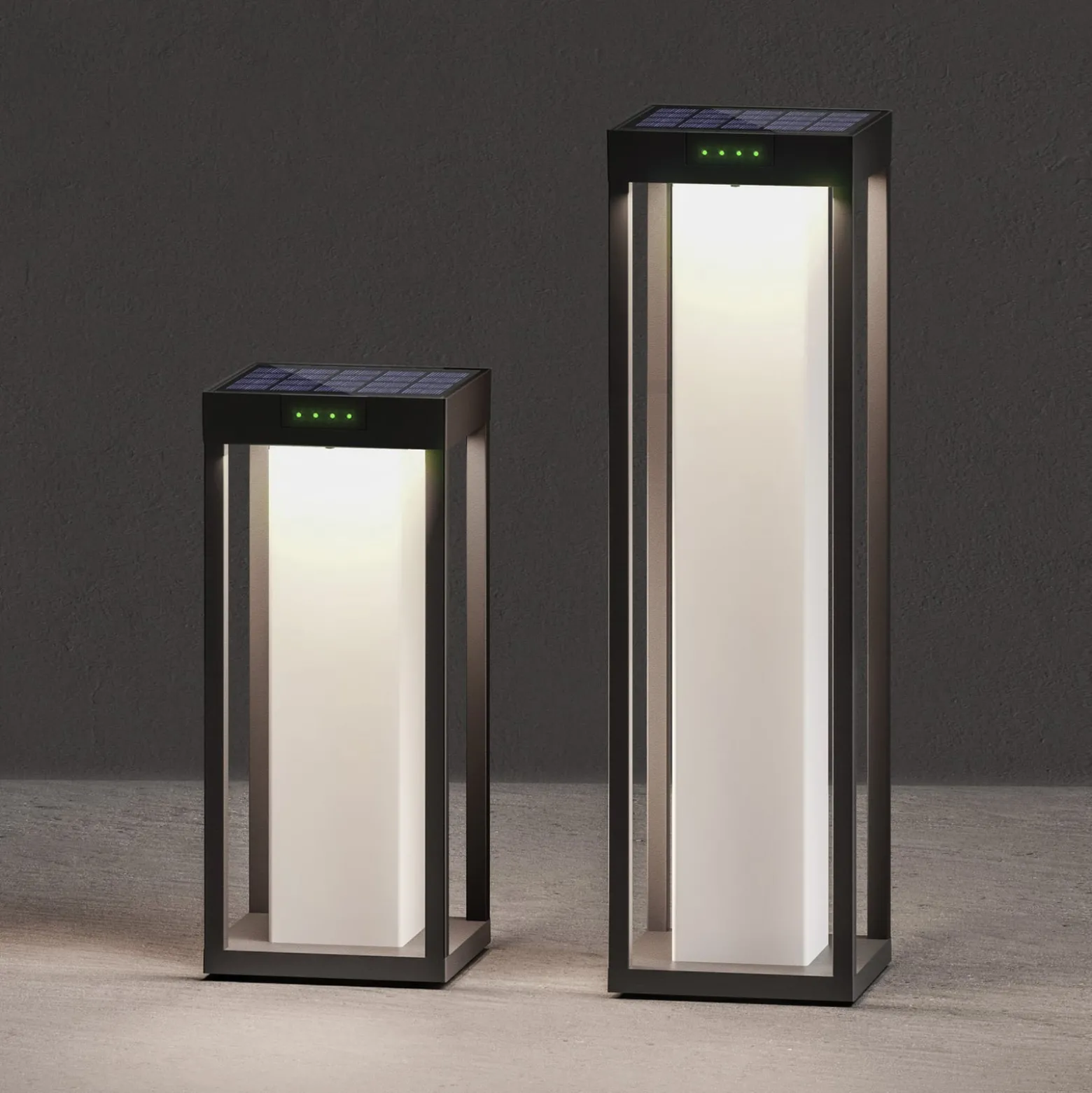 KLEWE LED-Solarlampe RADIA MAXI MOON, anthrazit, 50 cm, IP65