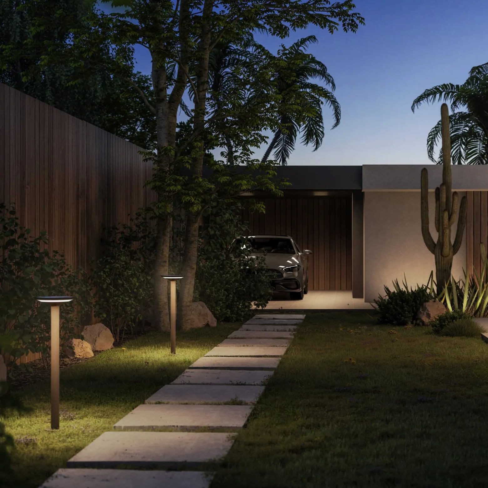 KLEWE LED-Solar-Wegelampe Keope, anthrazit, Höhe 80 cm, IP65