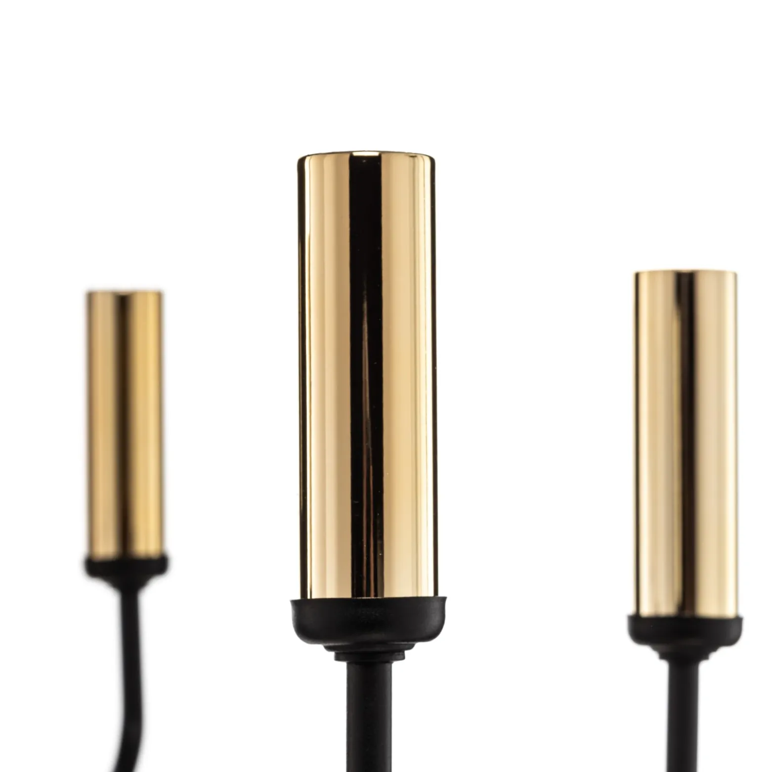 Kronleuchter Ampli, schwarz/gold, achtflammig