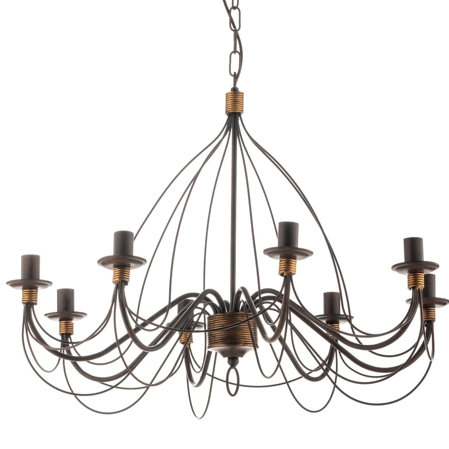 Kronleuchter Fiamma Marrone 8fl. ohne Schirme
