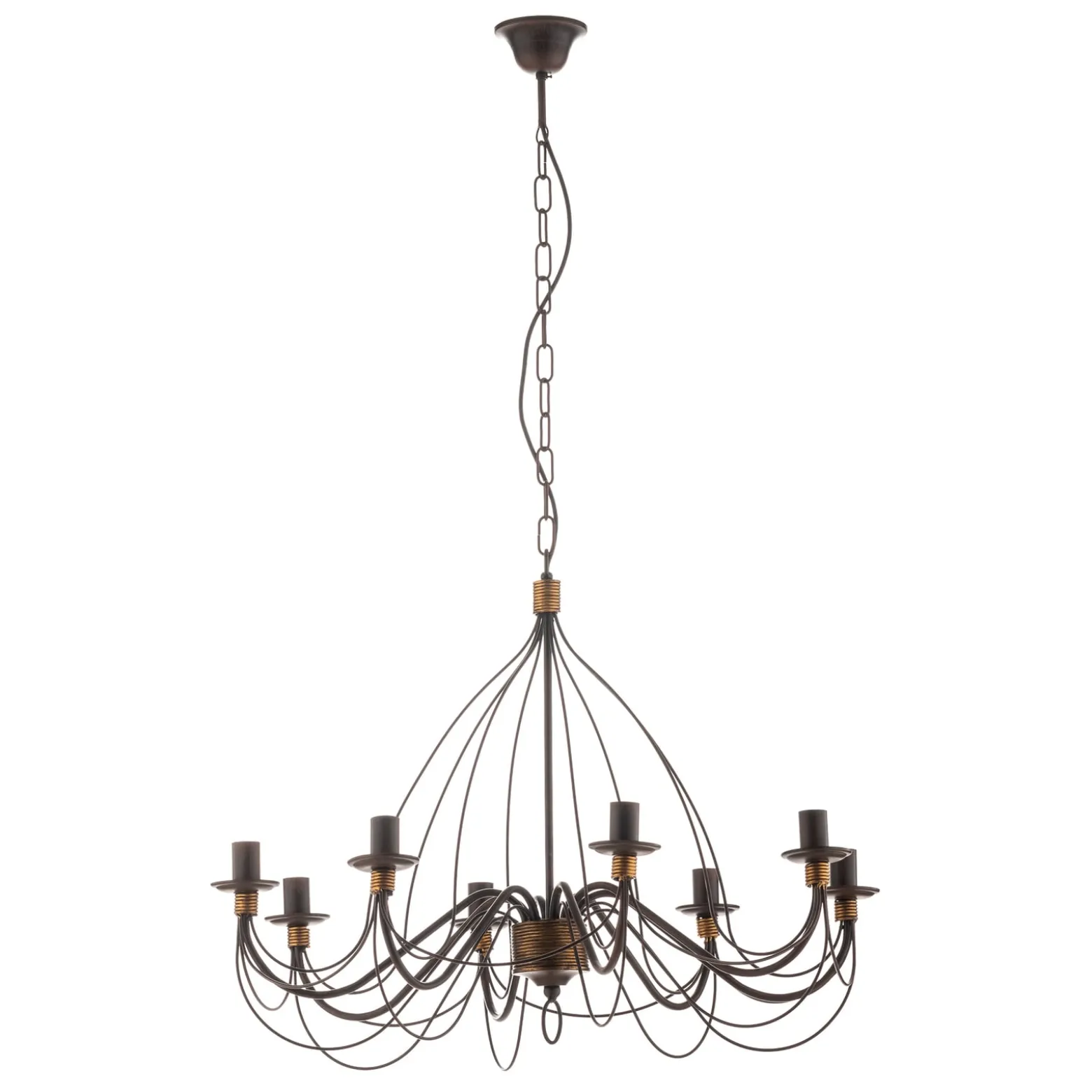 Kronleuchter Fiamma Marrone 8fl. ohne Schirme