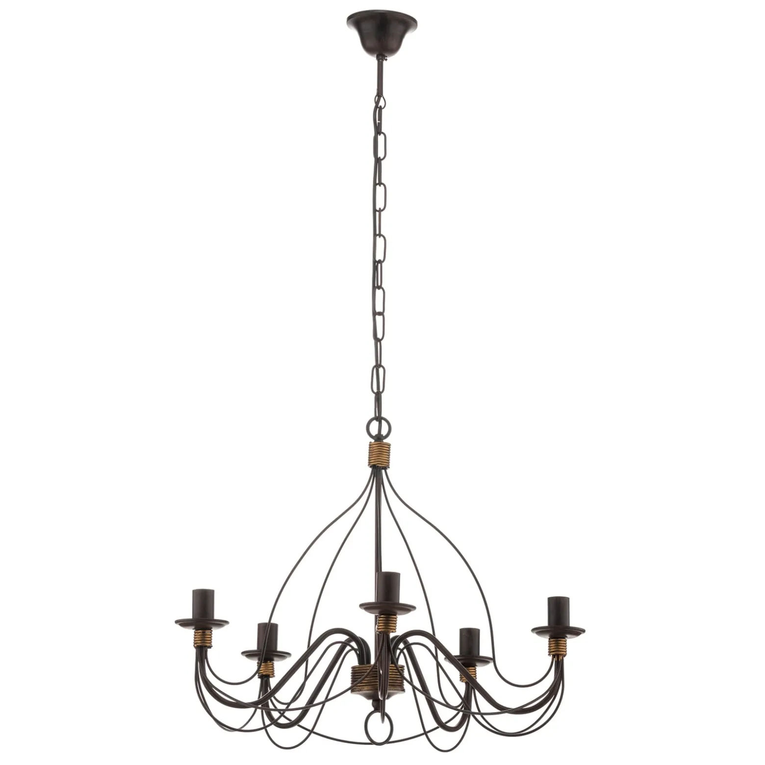 Kronleuchter Fiamma Marrone 5fl. ohne Schirme