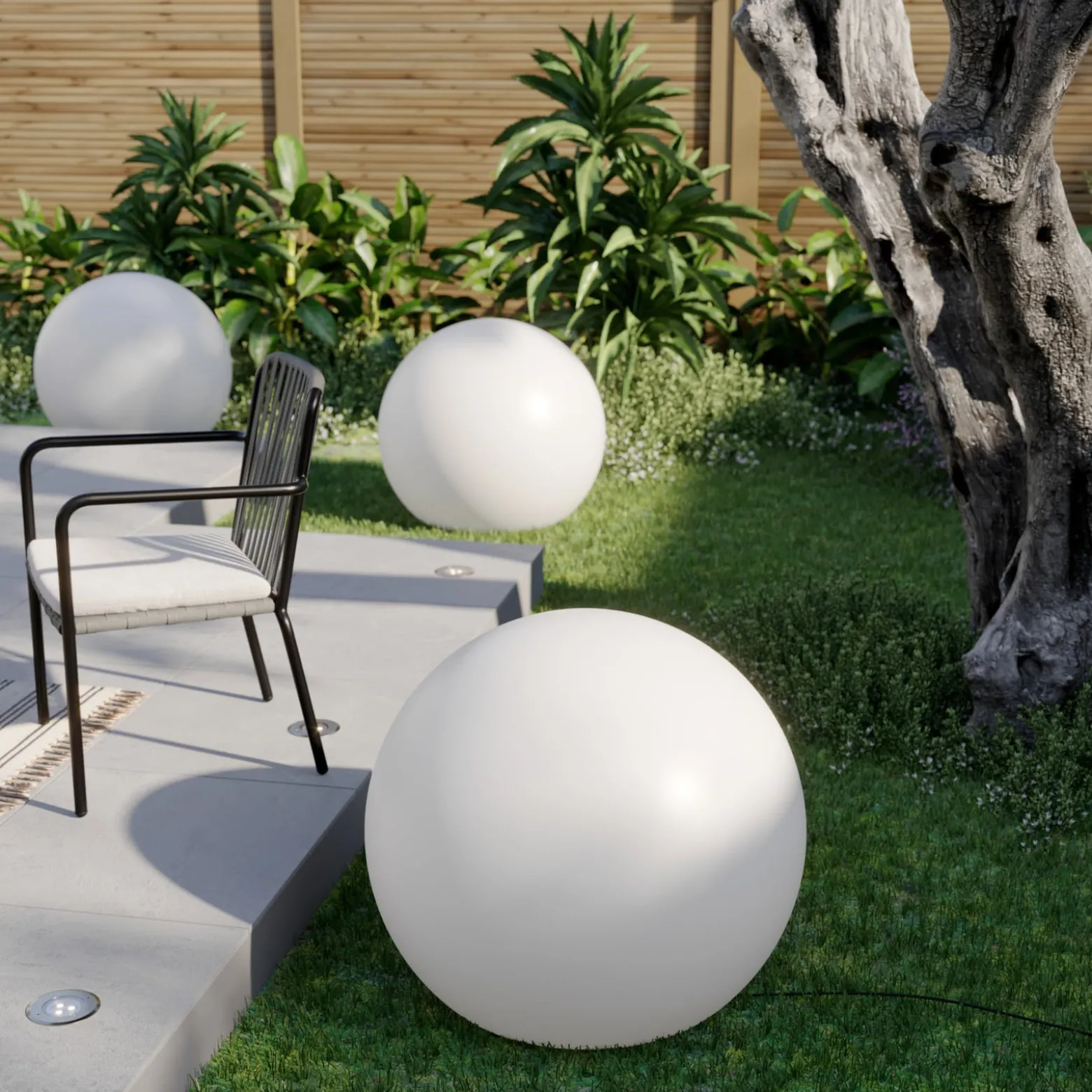 Kugellampe Cumulus XL, Ø 80 cm, weiß, Kunststoff IP44 E27