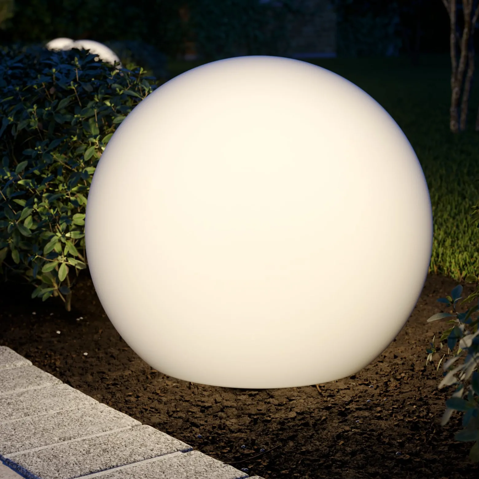Kugelleuchte Cumulus L, Ø 60 cm, weiß, Kunststoff, IP44, E27