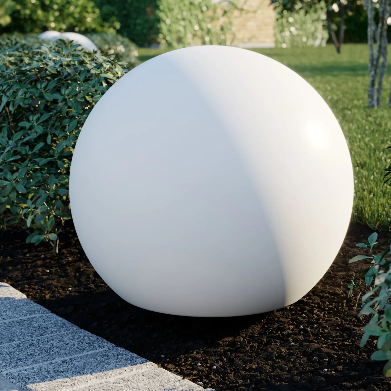 Kugelleuchte Cumulus L, Ø 60 cm, weiß, Kunststoff, IP44, E27