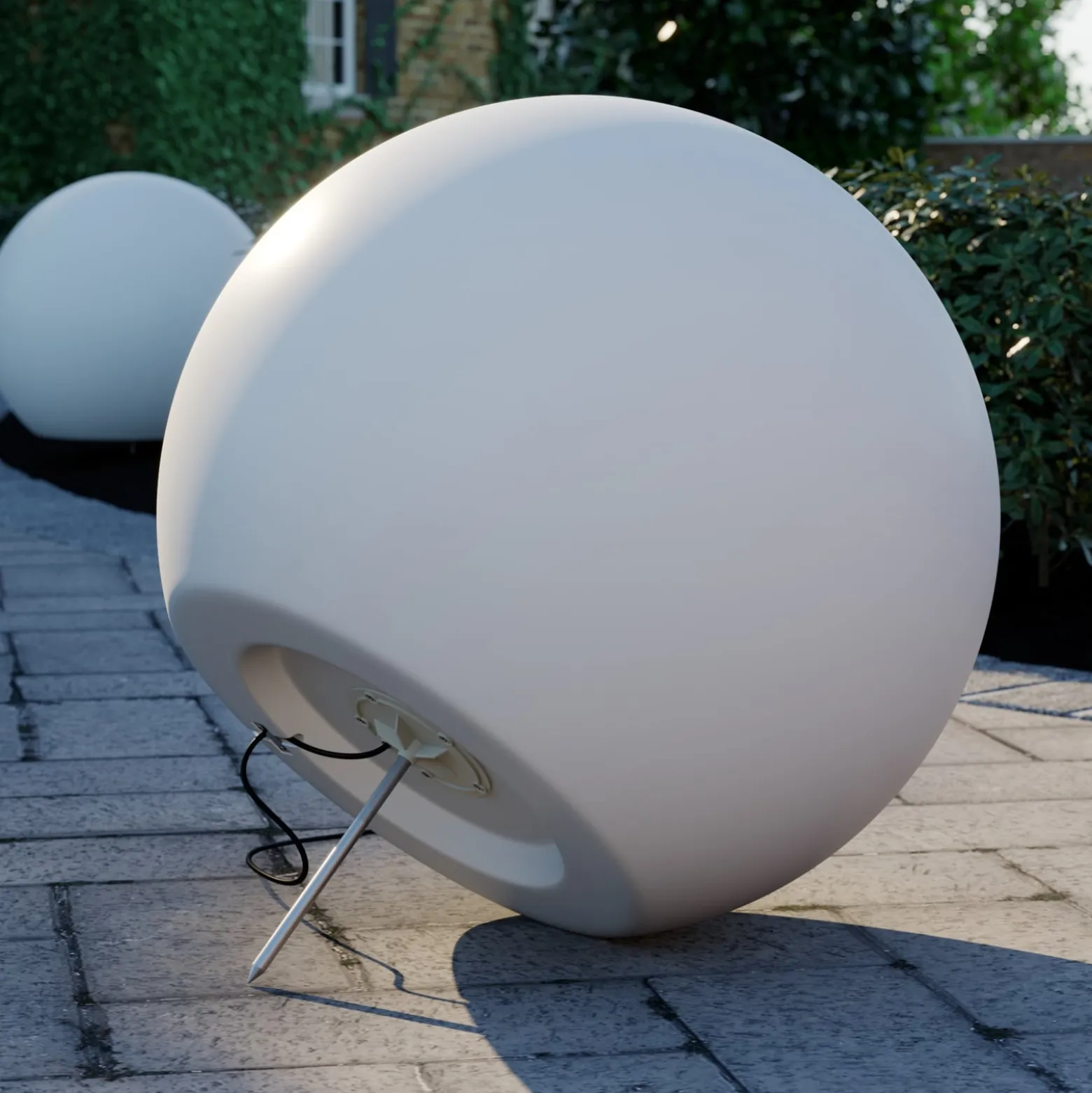 Kugelleuchte Cumulus L, Ø 60 cm, weiß, Kunststoff, IP44, E27