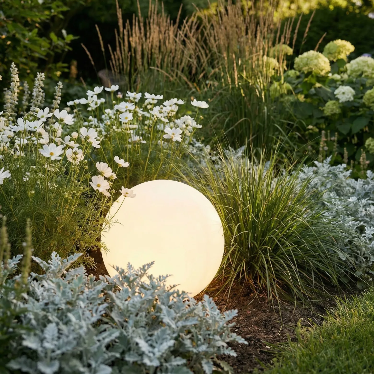 Kugelleuchte Cumulus S, Ø 30 cm, weiß, Kunststoff, IP44, E27