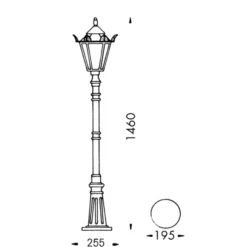 Landhausstil Mastleuchte 754 S