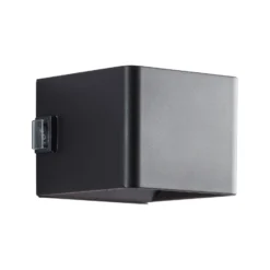 LED-Akku-Außenwandlampe Iseo, schwarz, Breite 10 cm, Sensor