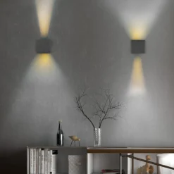 LED-Akku-Außenwandlampe Talent, schwarz, Breite 10 cm Sensor