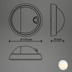 LED-Akku-Außenwandlampe 3785016 weiß Bewegungssensor Ø 17 cm
