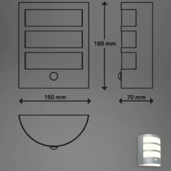 LED-Akku-Außenwandleuchte 3795014, chromfarben, Sensor, IP44