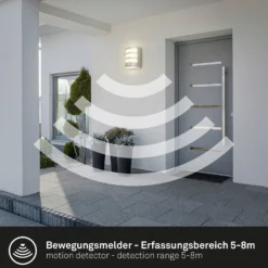 LED-Akku-Außenwandleuchte 3795014, chromfarben, Sensor, IP44