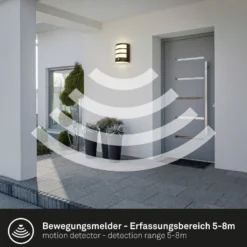 LED-Akku-Außenwandleuchte 3795015, schwarz, Sensor, IP44