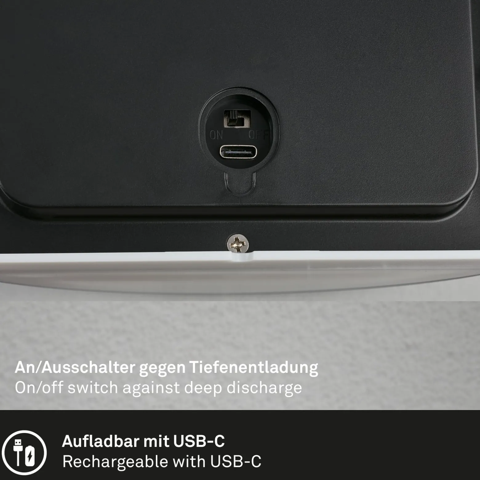 LED-Akku-Außenwandleuchte 3795015, schwarz, Sensor, IP44