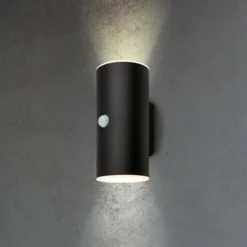 LED-Akku-Außenwandleuchte 3787015, schwarz, Sensor, up/down