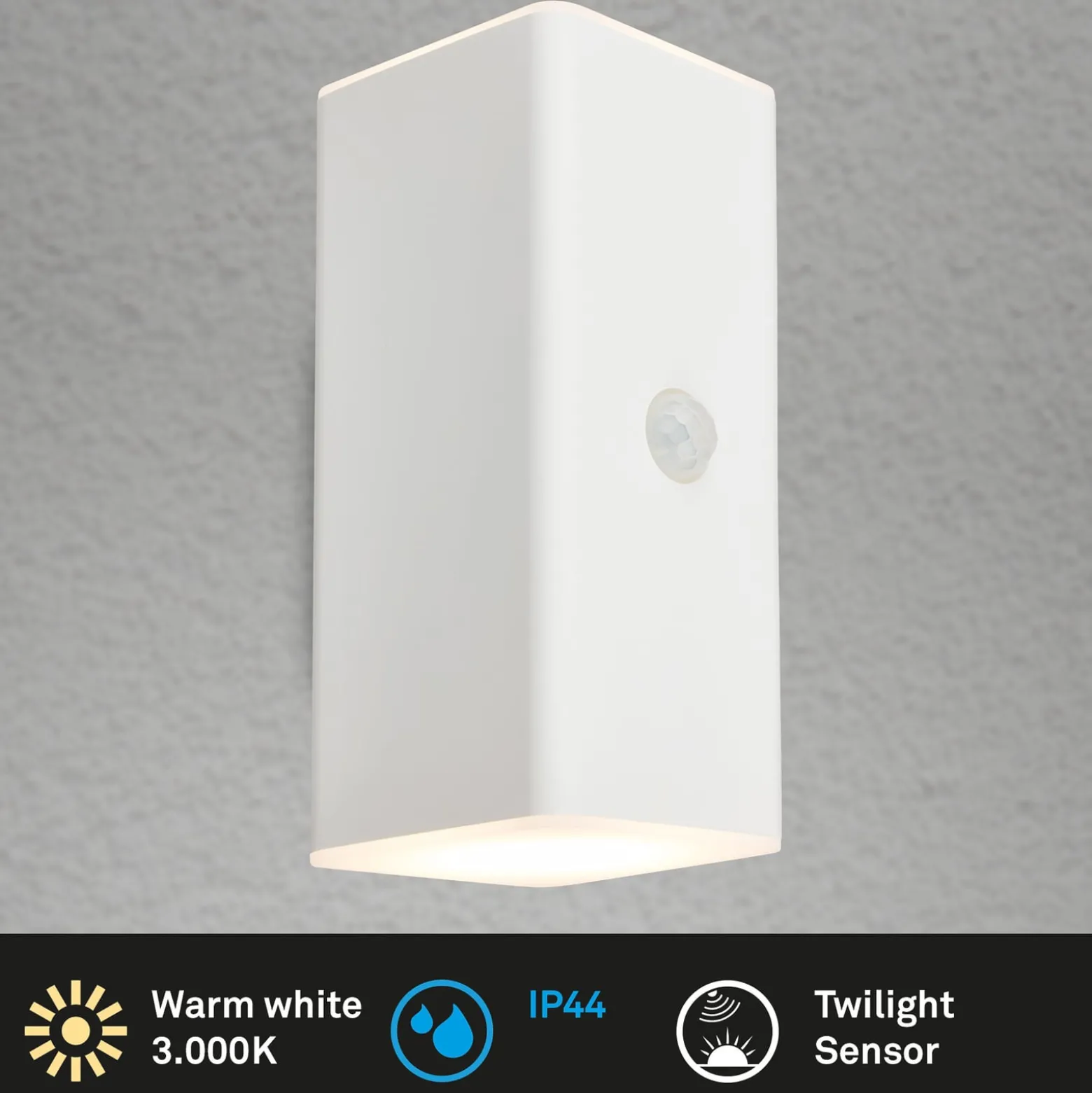 LED-Akku-Außenwandleuchte, weiß, Sensor, up/down