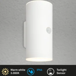 LED-Akku-Außenwandleuchte, weiß, Sensor, up/down