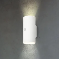 LED-Akku-Außenwandleuchte, weiß, Sensor, up/down