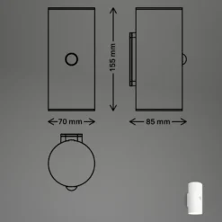 LED-Akku-Außenwandleuchte, weiß, Sensor, up/down