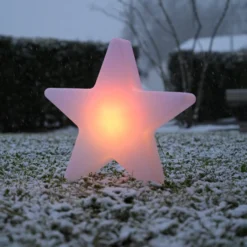 LED-Akku-Dekoleuchte Star, H. 39,5 cm, IP44, weiß, RGBW