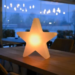 LED-Akku-Dekoleuchte Star, H. 39,5 cm, IP44, weiß, RGBW