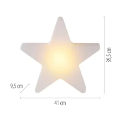 LED-Akku-Dekoleuchte Star, H. 39,5 cm, IP44, weiß, RGBW