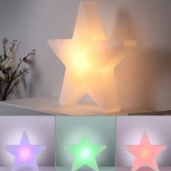 LED-Akku-Dekoleuchte Star, H. 55 cm, IP44, weiß, RGBW