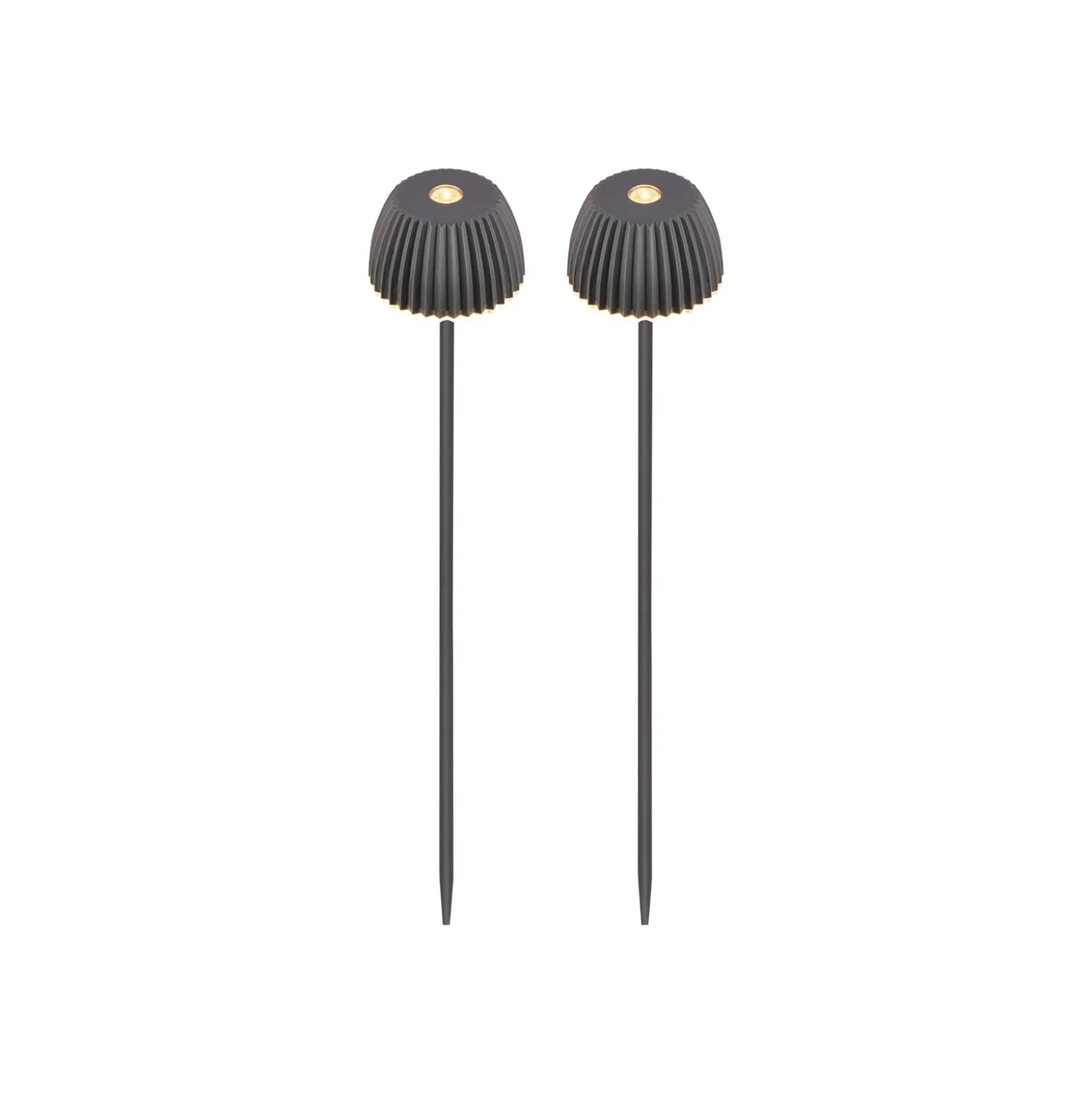 LED-Akku-Erdspießlampe RIFFLE NANO, anthrazit Ø 6 cm 2er-Set