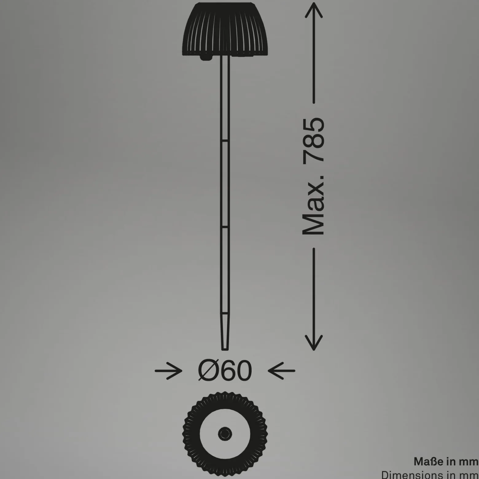 LED-Akku-Erdspießlampe RIFFLE NANO, anthrazit Ø 6 cm 2er-Set