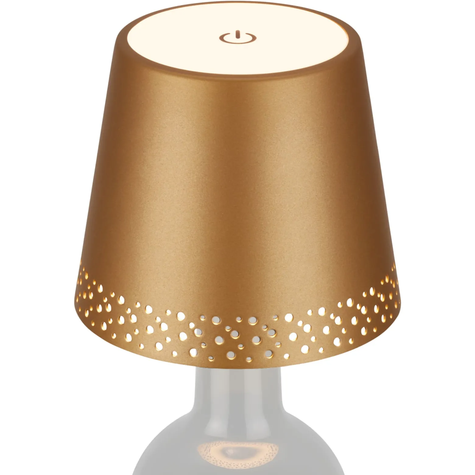 LED-Akku-Flaschenlicht IP44 mit Dimmer, gold