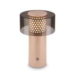 LED-Akkulampe Brilo unplugged Gila, anthrazit/beige 21 cm