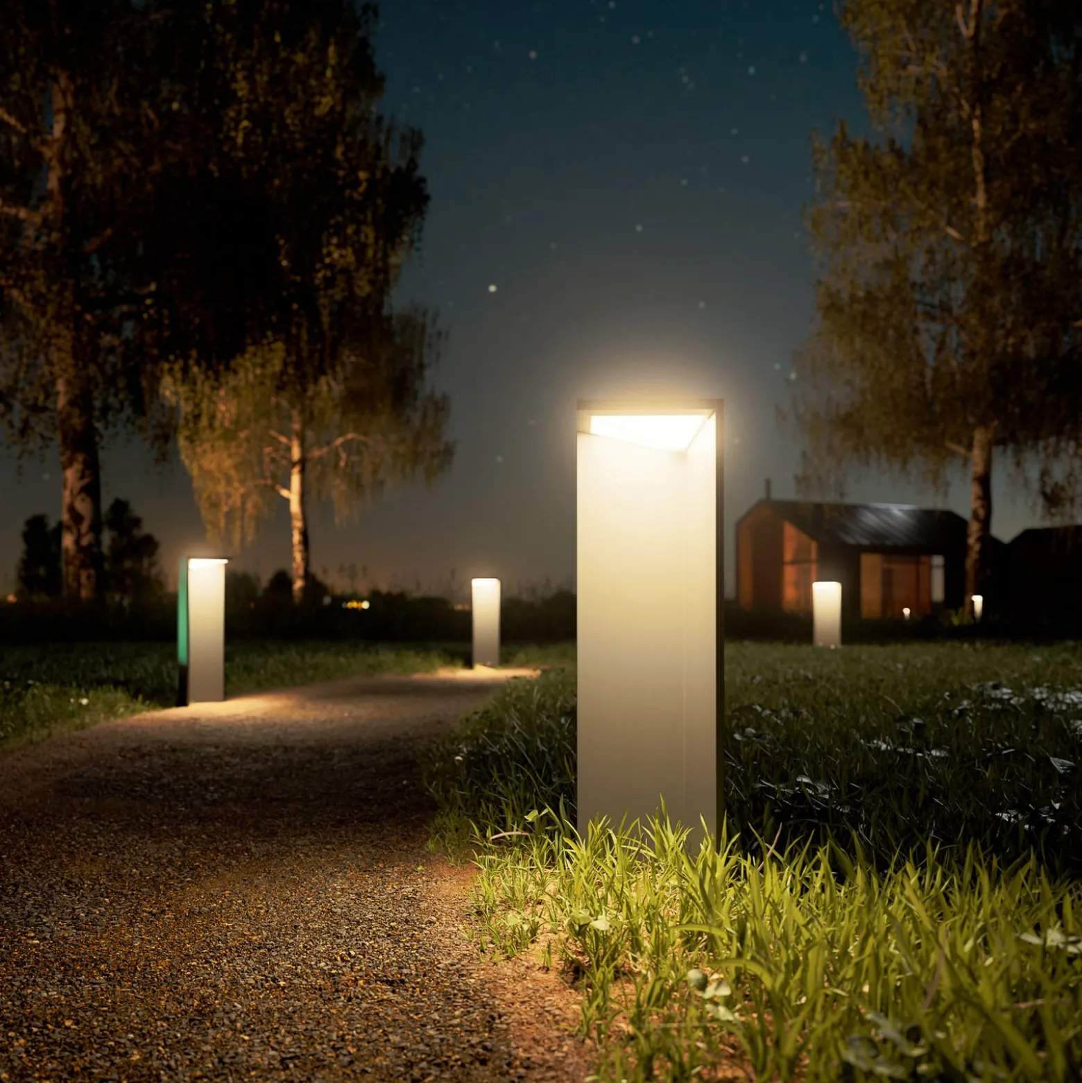 LED-Akku-Solarleuchte Nusolar anthrazit, Höhe 50cm