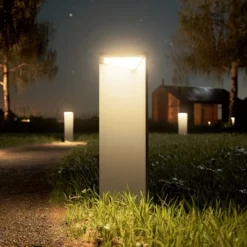 LED-Akku-Solarleuchte Nusolar anthrazit, Höhe 50cm