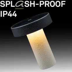 LED-Akku-Solar-Tischlampe Poga, altweiß/anthrazit, IP44
