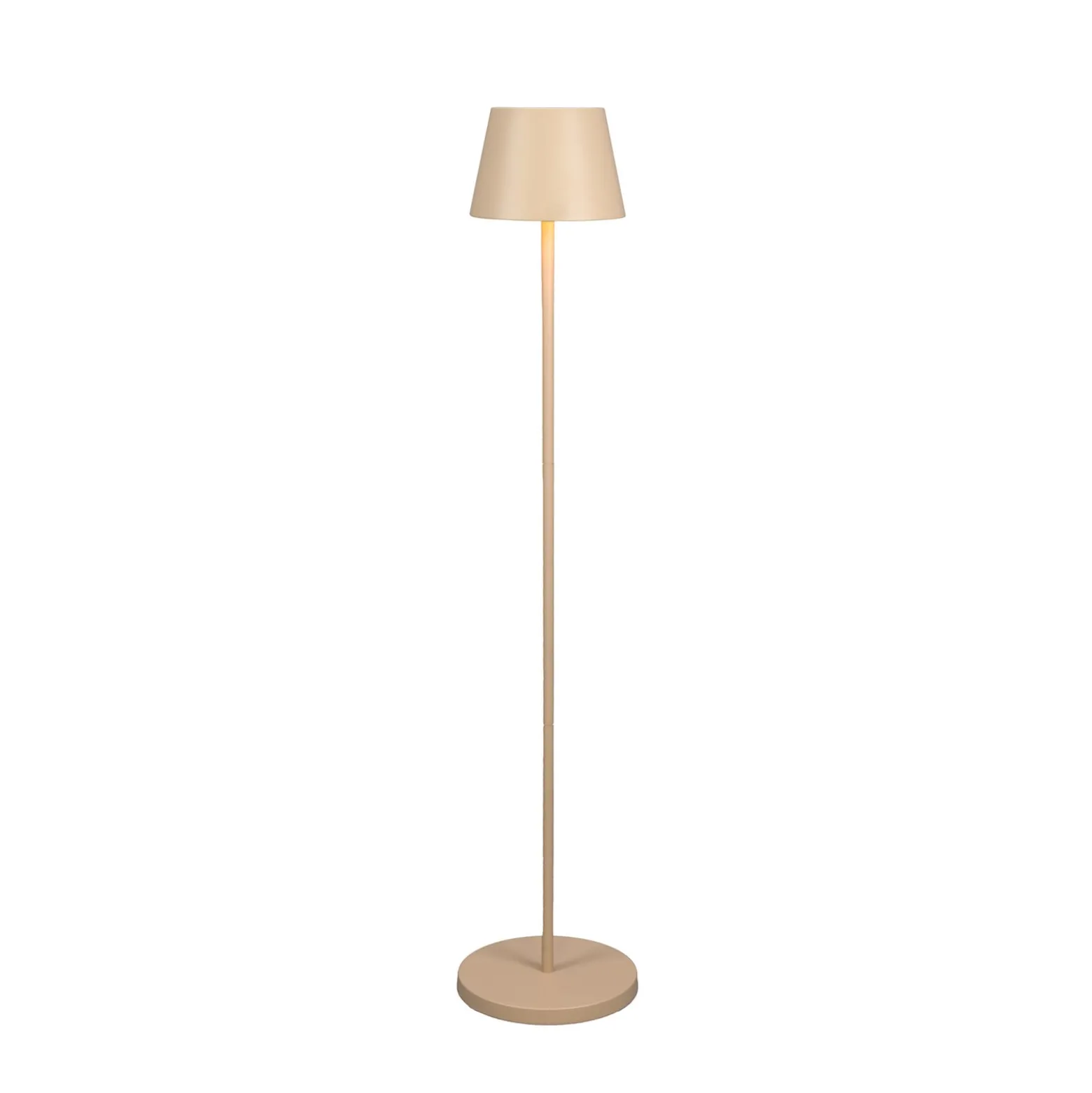 LED-Akku-Stehlampe Pomezia, sandfarben, 124 cm, IP54, USB