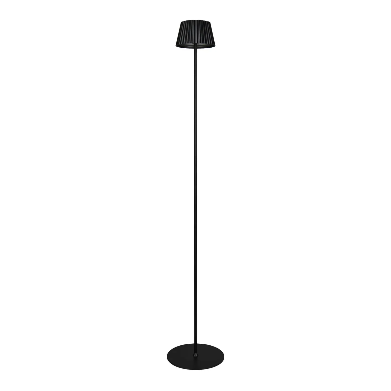 LED-Akku-Stehlampe Suarez, schwarz, Höhe 123 cm, Metall