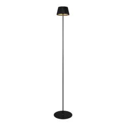 LED-Akku-Stehlampe Suarez, schwarz, Höhe 123 cm, Metall