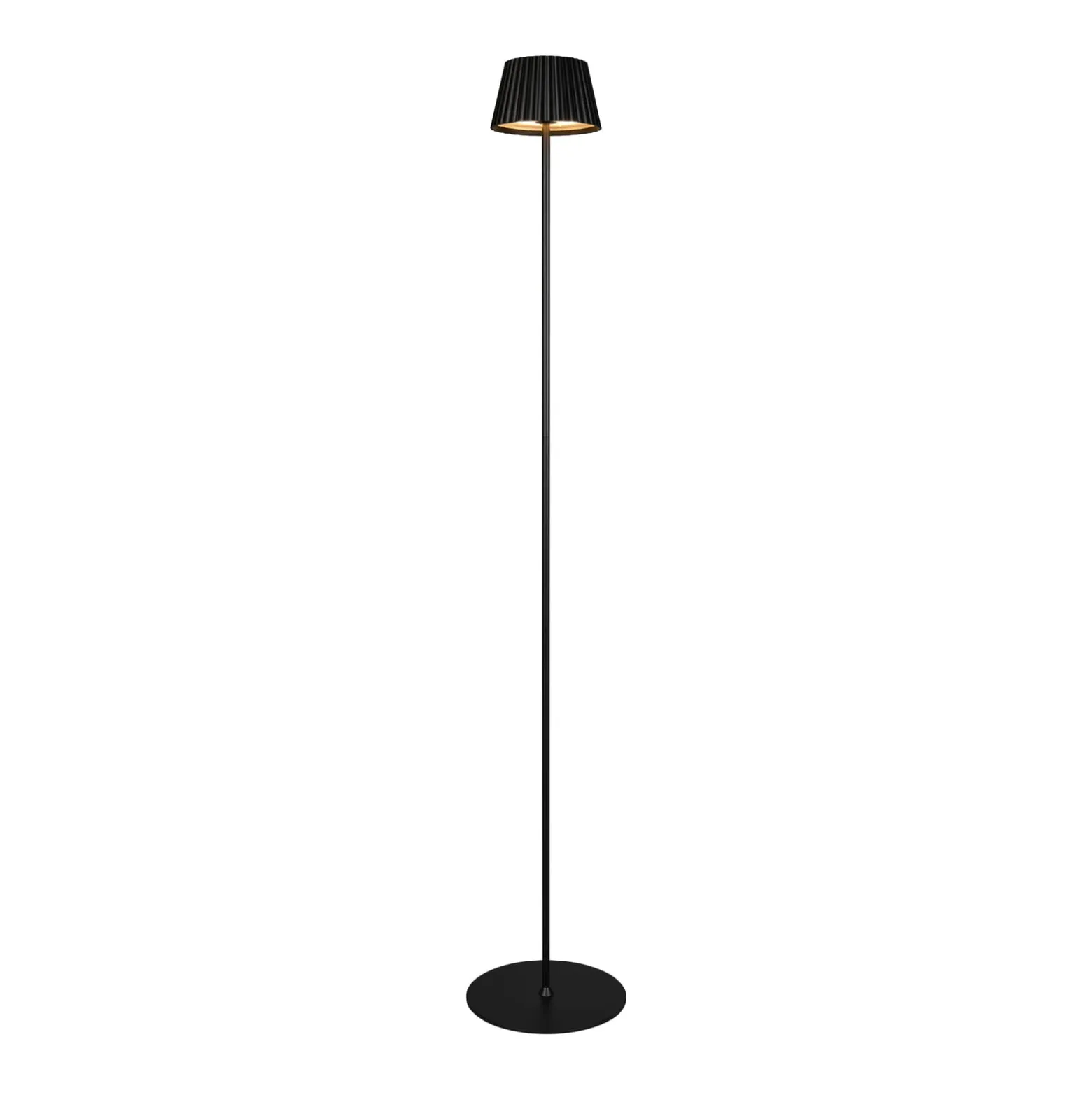 LED-Akku-Stehlampe Suarez, schwarz, Höhe 123 cm, Metall