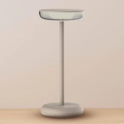 LED-Akku-Terrassenleuchte Pasi beige Höhe 26 cm Metall Touch