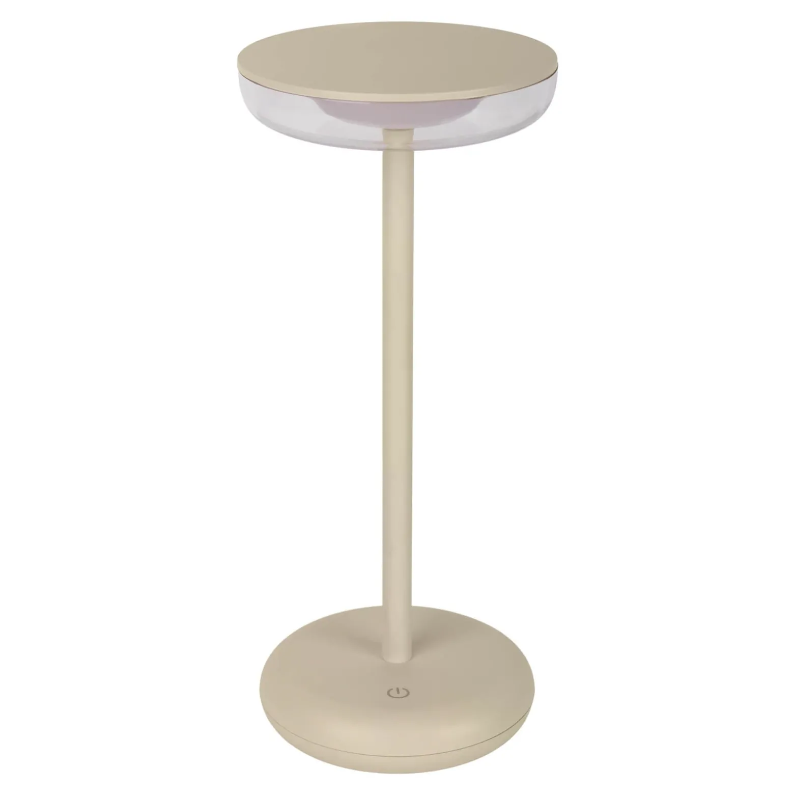 LED-Akku-Terrassenleuchte Pasi beige Höhe 26 cm Metall Touch