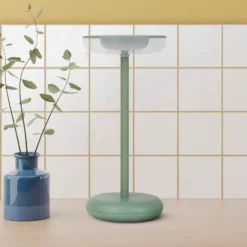 LED-Akku-Terrassenleuchte Pasi, mint Höhe 26 cm Metall Touch