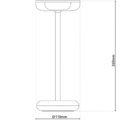 LED-Akku-Terrassenleuchte Pasi, weiß Höhe 26 cm Metall Touch