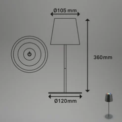 LED-Akku-Tischlampe 7507015, anthrazit RGBW IP44 Touchdimmer