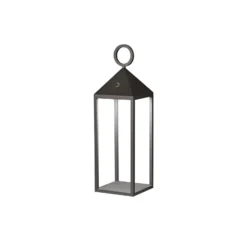 LED-Akku-Tischlampe Argus, dunkelgrau, Alu/PMMA, Höhe 47 cm