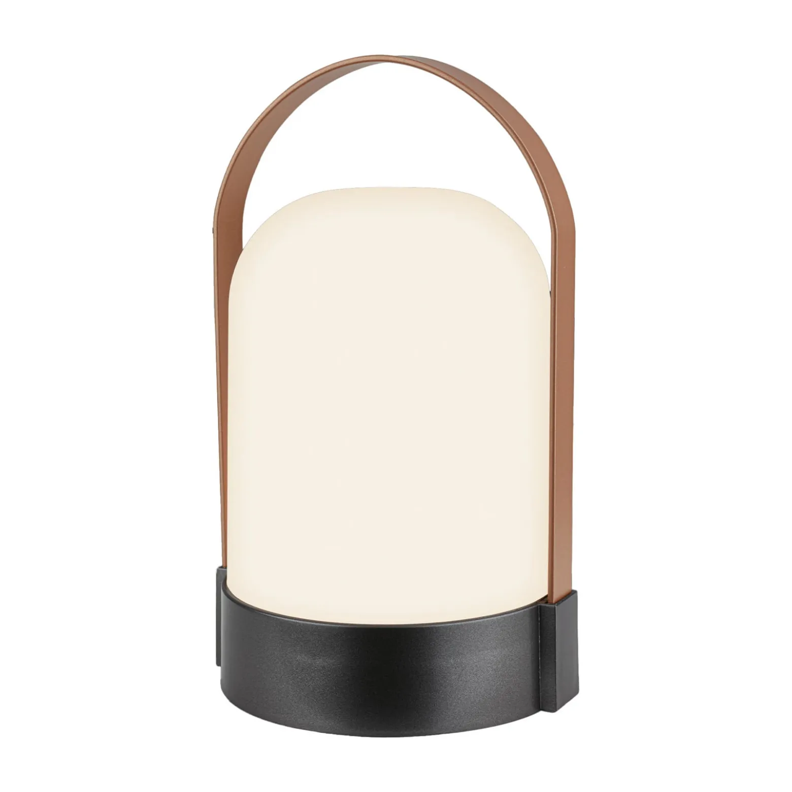 LED-Akku-Tischlampe ASA BIG, anthrazit/braun Höhe 24 cm IP44